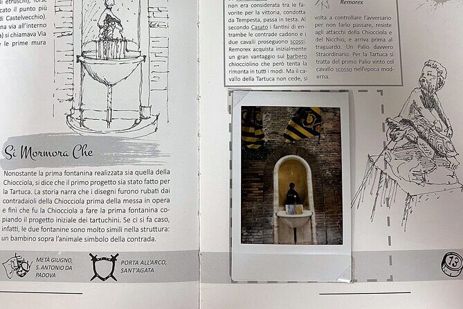 PolaTour The 17 Fountains of the Contradas of Siena - Stop structure in the Centro Storico: 17 fountain stages in the Contradas